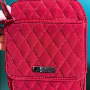 Vera Bradley Vibrant Red Quilted Crossbody Bag with Boxy Design